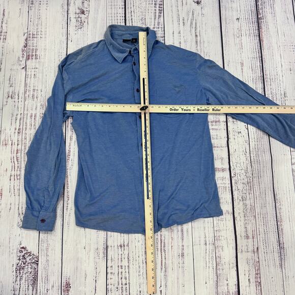 BOSS Hugo Boss Palermo 1/4 Blue Jersey Button Shirt M - Picture 3 of 7